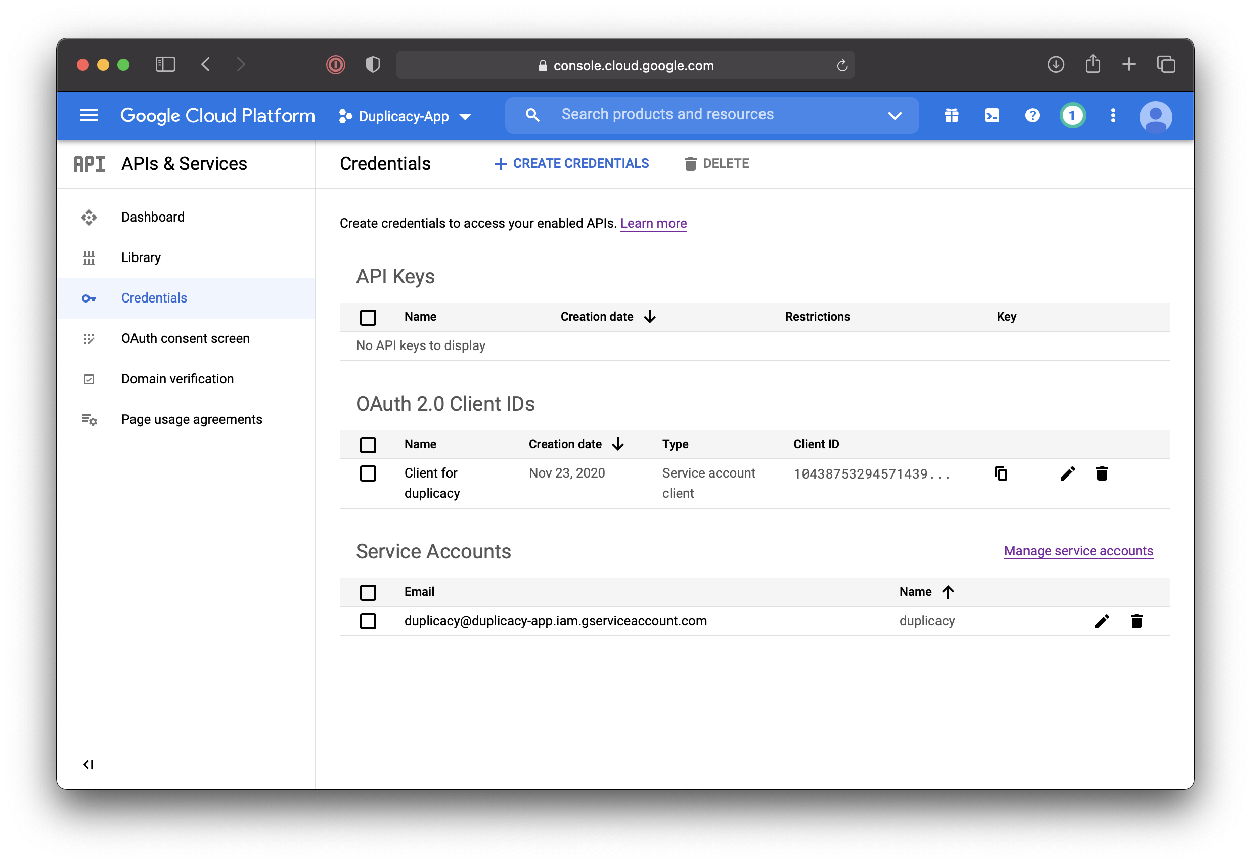 Manage Service Account