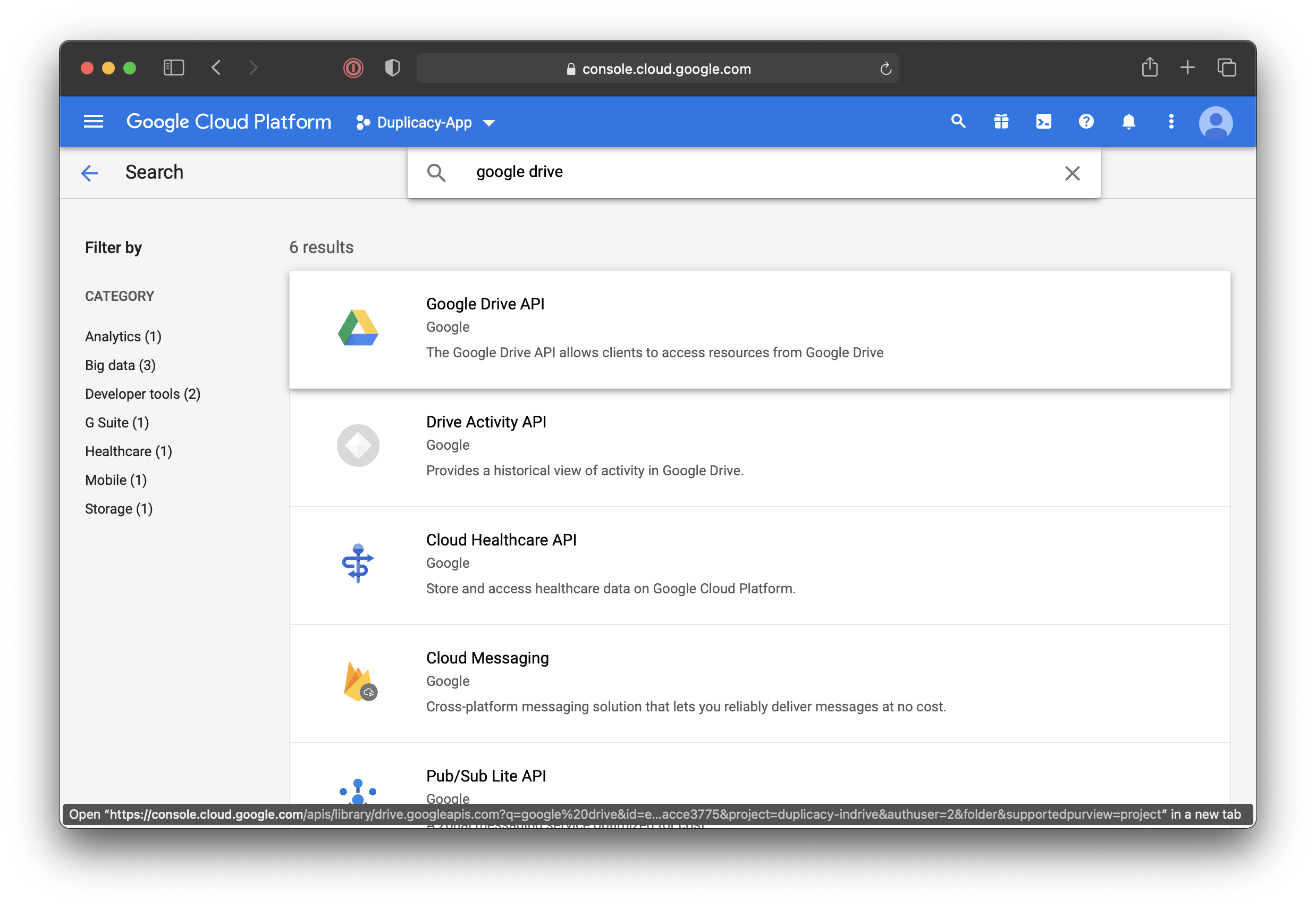 Search for Google Drive